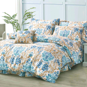 純天絲雙人加大七件式床罩組-華爾琪