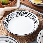 8吋陶瓷深盤【20款可選】陶瓷 圓盤 菜盤 濃湯盤 水餃盤 牛排盤 沙拉盤 水果盤 北歐風 卡通 赫本風 陶瓷盤 田園風 盤子, , large