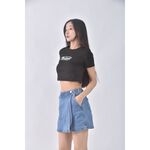 (S) uniqlo高腰丹寧牛仔質感棉質藍色短褲二手衣, , large