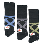 [Kaimei Cotton Industry] 2 pairs set high tube/black gray MIT made in Taiwan elastic bandage type toe socks, , large