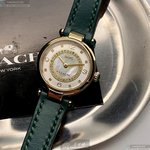 [星晴錶業]COACH手錶,26mm,CH00157貝母錶面金色錶殼綠真皮皮革錶帶款, , large