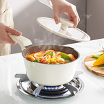 【Sushar小菜丫】鈦晶陶瓷 不沾鍋 小湯鍋 泡麵鍋 20cm奶鍋 IH全對應(贈原廠玻璃蓋), , large