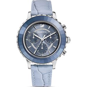 SWAROVSKI 施華洛世奇 Octea Lux Chrono 丹寧藍晶鑽手錶 女錶-39.5mm(5580600)