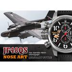 elegantsis JF48QS機頭藝術-女郎計時手錶-黑/48mm ELJF48QS-OB01LC, , large
