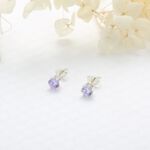 【Angel & Me】六爪 皇冠 5mm 瑞士 彩鑽 單鑽鋯石 一對 s925 純銀 耳環 耳夾 禮物, , large