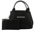 BALENCIAGA NAVY CABAS 帆布手提包/子母包/黑色/S, , large