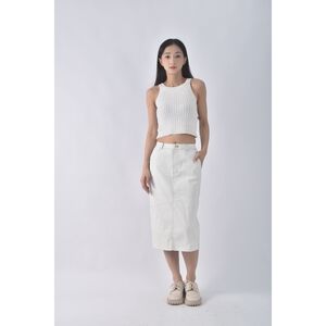 (S) 【陳喬恩私服】jamei chen刷色白色長裙二手衣