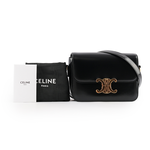 CELINE TRIOMPHE凱旋滑面小牛皮小型斜背包/黑色, , large