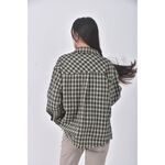 (L) bazaar smokie韓牌質感格紋綠色外套二手衣, , large