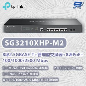 TP-LINK 昌運監視器 SG3210XHP-M2 8埠2.5GBASE-T+管理型交換器100/1000/2500