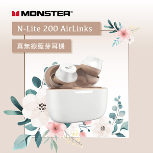 [杰鼎奧拉] Monster魔聲｜N-Lite 200 AirLinks 真無線藍牙耳機-天使白