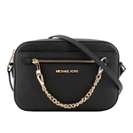 Michael Kors 金字防刮皮革附鏈帶前口袋方包/黑色, , large