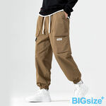 大尺碼-潮流墬感工裝褲-黑/磚紅/軍綠-0204173, , large