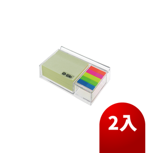 【O-Life】Colorful sticky note pad set - 2 pieces transparent