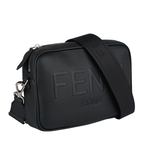 FENDI Roma 縫線標誌紋理皮革相機包/斜背包/黑色, , large