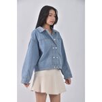 (M) b club丹寧牛仔質感棉質排扣藍色外套二手衣, , large