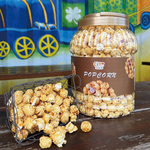 2 buckets of cheese popcorn + 2 buckets of caramel popcorn, , large
