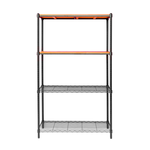 【Y HOUSE】90x45x120cm pine four-layer storage rack rack iron rack - black teak, , large