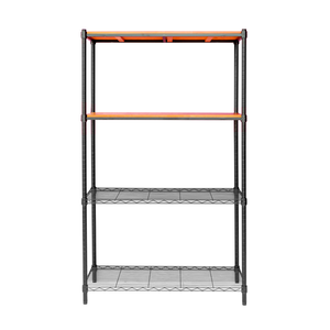 【Y HOUSE】90x45x120cm pine four-layer storage rack rack iron rack - black teak