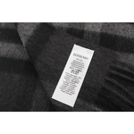 BURBERRY 基本款經典格紋喀什米爾圍巾/炭灰色, , large