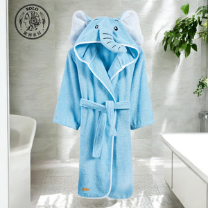 【Solo Vintage】Bathrobe Elephant Blue
