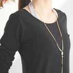 YOGA FLOW Gather(L)Sleeve - 後背雙交叉罩衫 - 墨黑 Black, , large
