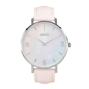[MEDOTA] CERES Series natural mother-of-pearl ladies watch-Silver / ES-12701 genuine leather strap