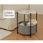 【H&R安室家】可拆式收納小圓桌/茶几/附籃-白TBF43, , large