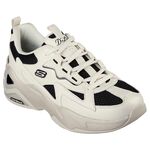 Kixpress-Skechers D'Lites Hyper Burst 女 休閒鞋 厚底 止滑 舒適 米 黑 [896178NTBK], , large