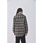 (S) nice ioi排扣格紋黑色長袖上衣二手衣, , large