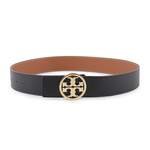TORY BURCH Miller 素面皮革寬3.8cm雙面可用皮帶XS/黑色/焦糖色, , large