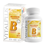 [佑全保健藥妝] VITALPLUS維生素B群速崩緩釋雙層錠 60錠/瓶, , large