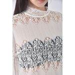 (S) iroo質感棉質高領杏色長袖上衣二手衣, , large