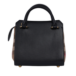 BURBERRY Banwell 帆布及牛皮手提/斜背迷你二用包/黑色/棕色, , large