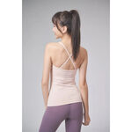 YOGA FLOW Barbie Tank - 細肩帶側邊簍空長版上衣 - 奶油粉 Peach Puff, , large