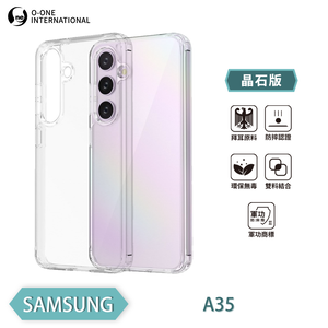 [O-ONE] MIL-STD II CrystalShield Case for Samsung A35 Dual-Material Design · Enhanced Drop Protection · Shock-Resistant