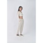 (L) uniqlo高腰質感棉質純棉白色長褲二手衣, , large