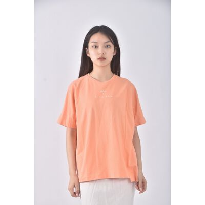 (S) a la sha質感字母橘色短袖上衣二手衣