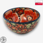 【SOLO Vintage】Cerraf Polish Pottery 16cm Bowl Crimson Sunset Floral Whisper Series Made in Poland, , large