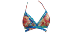 QXHEE.T.Made in Taiwan, cross-covered back neck strap bikini top (Geometric Dance/Flower Heat Wave/Smoke Blue) ready stock, , large