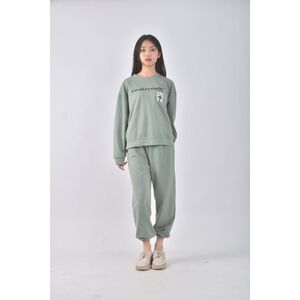 (M) 字母綠色套裝二手衣