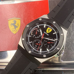 [星晴錶業]FERRARI手錶,42mm,FE00043黑色錶面銀錶殼深黑色矽膠錶帶款, , large