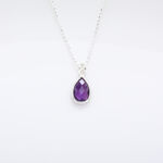 【Angel & Me】Amethyst Raindrop s925 sterling silver necklace Valentine Day gift, , large