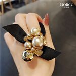 【Gulicc】古莉可 髮圈 小香風珍珠水鑽氣質高馬尾髮圈, , large