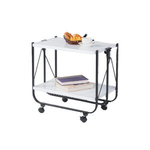 One-touch foldable 2 tier trolley