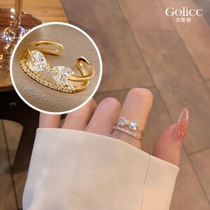 【Gulicc 】古莉可 戒指 雙層蝴蝶結微鑲鋯石戒指