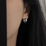 【A&R】S925純銀冷酷風格百搭水滴耳扣款 附馬卡收納盒, , large