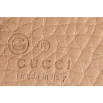 GUCCI Marmont 金色標誌粒紋皮革釦式二折短夾/裸粉色, , large