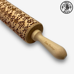 【SOLO Vintage】Robot Rolling Pin 43CM Embossed Natural European Wood Made in Poland, , large