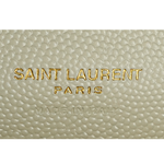 YSL 山形紋荔枝皮金字logo小卡/短夾/復古白, , large